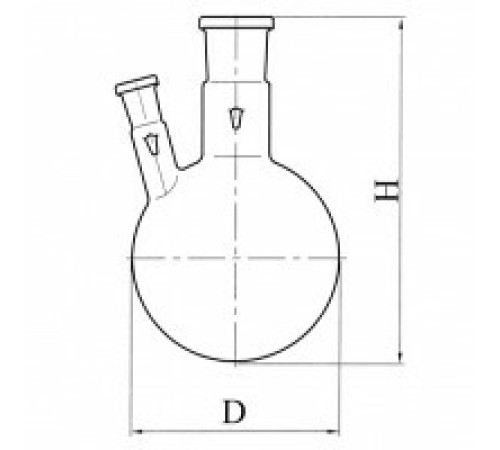 Колба круглодонная с двумя горловинами КГУ-2-1-250-29/32-19/26